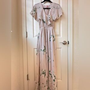 NWT Show Me Your MuMu Audrey Maxi Floral Dress Pink and Cream Small